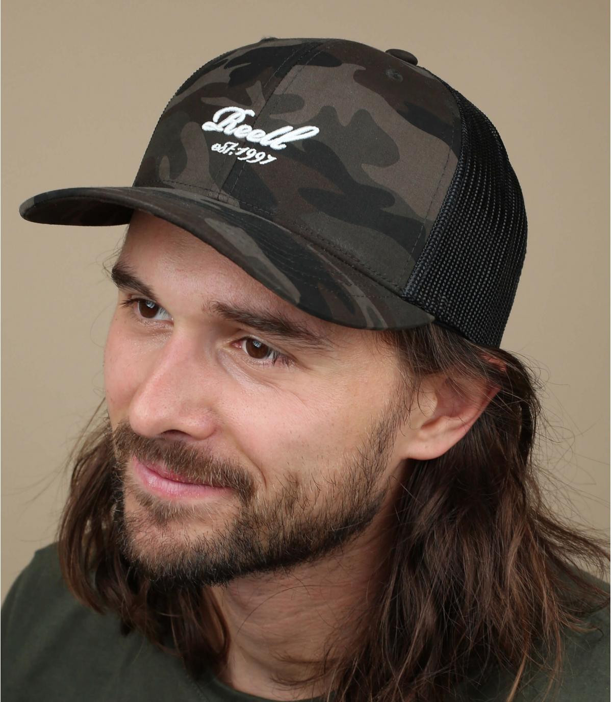 trucker camo Reell Trucker script camouflage